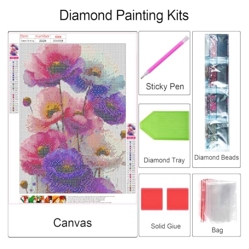 XIYOUVIGOR Diamond Painting Kits, Colorful Flowers Diamond Art Kit - color: Colorful Flowers