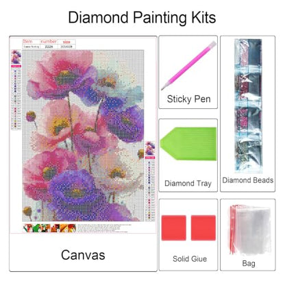 XIYOUVIGOR Diamond Painting Kits, Colorful Flowers Diamond Art Kit - color: Colorful Flowers