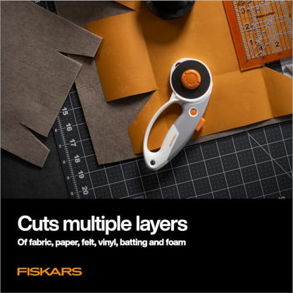 Fiskars 45mm/60mm DuoLoop Titanium Easy-Change Rotary Cutter for Fabric - color: DuoLoop, size: 45/60mm