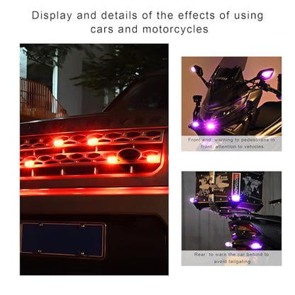 4PCS Wireless LED Strobe Lights with Remote Control, 8 Colors USB Rechargeable Anti-Collision Flashing Light, High Brightness Emergency Warning Light for Car Drone Motorcycle