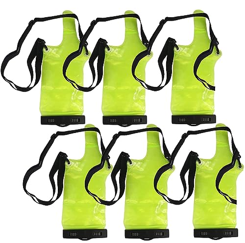6Pcs Universal Two Way Radio Waterproof Case Bag Portable Walkie Talkie Rainproof Pouch with Adjustable Strap Compatible for Motorola Kenwood Midland UV-3R UV-5R PX-888 Walkie Talkie Radio - color: Green-6pc