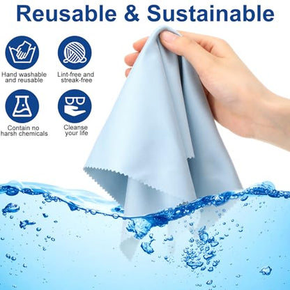 Frienda 12 Pack Large Glass Cleaning Cloth, Blue - color: Blue