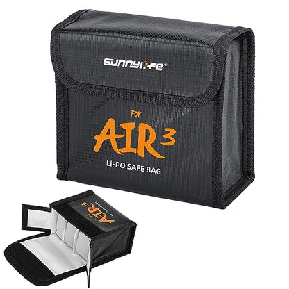 Lipo Battery Storage Case for DJI Air 3s Battery (for 3 batteries) - size: Large (for 3pcs batteries)