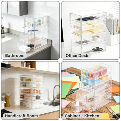 Prsildan Hair Accessories Organizer Acrylic Drawer with 5 Small Drawers - size: 5 Drawers