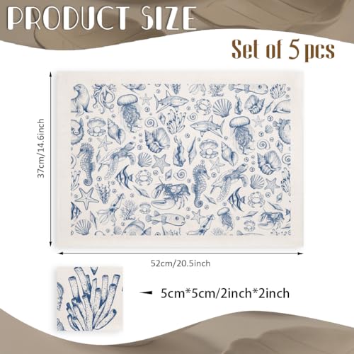 EVERJOYCRAFT 5pcs Underglaze Transfers for Pottery Marine Ceramic Decals - color: Marine Life