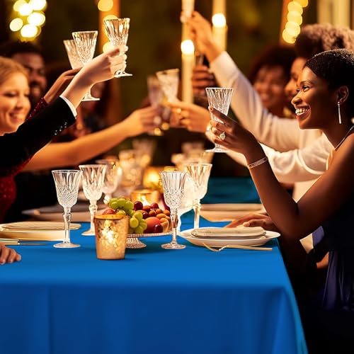 10 Pack Premium Disposable Plastic Tablecloth 54" X 108" Rectangle Table Cover for Birthdays Weddings Christmas Anniversary Buffet Table (Blue) - color: Blue, size: 54" X 108" Rectangle