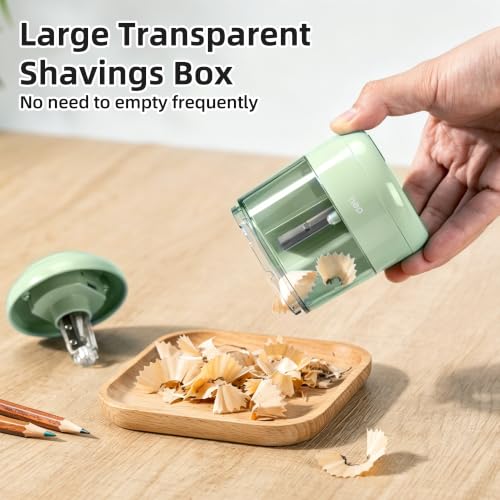 deli Electric Pencil Sharpener, Battery Operated, 6.5–8mm for Classroom - color: Green