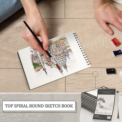Jexine 60 Pcs Sketch Book Bulk 5.5"x8.5" Top Spiral Bound,Tree - style: Tree