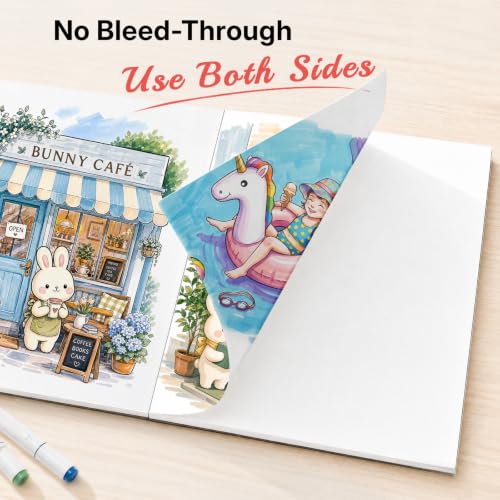 Umriox 30 Sheets Marker Paper Pad, 9x12 Bleedproof Sketchbook for Beginners - size: 30 Sheets/60 Pages