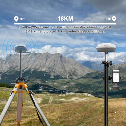 SMA20 Pro RTK Base Station GNSS Receiver GPS Land Survey Equipment, Connect with Drones/UAVs, Free Field Surveying Software for Permanent Use,1408 Channels, NOAA/PPK, for GIS and Precision Agriculture - style: SMA20 Pro Base(410~470MHz)