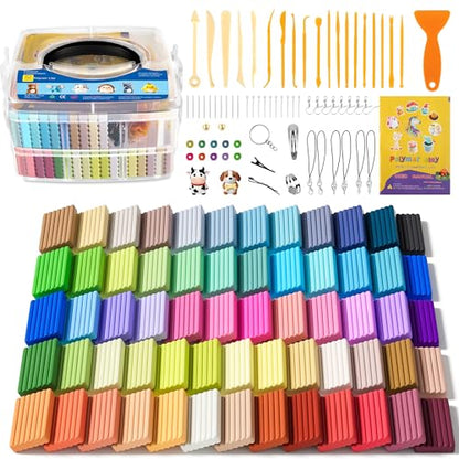Aestd-ST Polymer Clay 62 Colors, Oven Bake Modeling Clay for Kids & Artists - color: 62 Colors