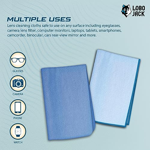 2 Steps Microfiber Cleaning Cloths: Clean and Polish | Cloth Cleaners for Eyeglasses, Camera Lenses, Cellphone and Tablet Screen (6 Pack)
