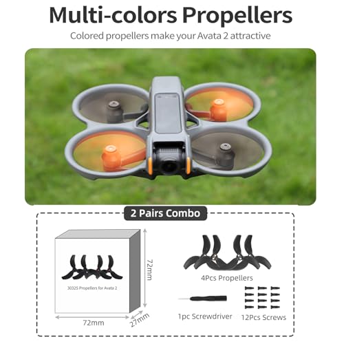 Avata 2 Propellers, 4Pcs Avata 2 Propellers Replacement, Low Noise Replacement Spare Blades Props for DJI Avata 2 Drone Accessories - color: Orange