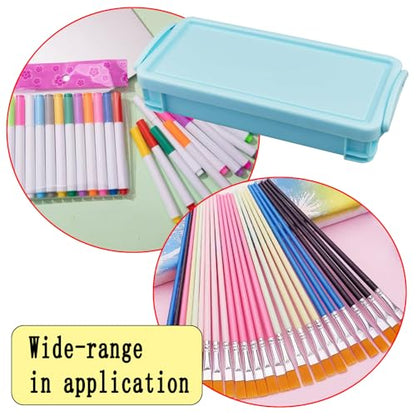 3PCS Brushes Storage Box Paint Brush Drawing Pen Container with Buckle Design Organizers Drawing Tools Storage Box