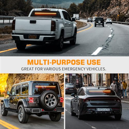 XRIDONSEN 35 inch Traffic Advisor Amber Light Bar 144 LED Strobe Lights - color: Amber