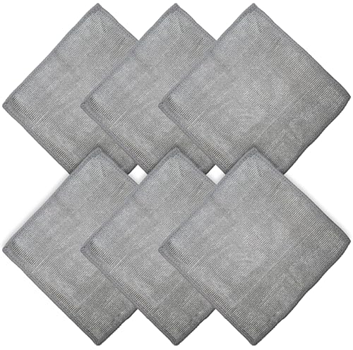 WHOOSH! Microfiber Glasses & Screen Cleaning Cloth, 6 Pack, 6x6, Grey - size: 6 Count (Pack of 1)