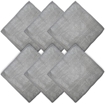 WHOOSH! Microfiber Glasses & Screen Cleaning Cloth, 6 Pack, 6x6, Grey - size: 6 Count (Pack of 1)
