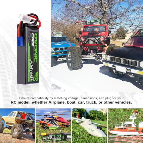 OVONIC 3S LiPo Battery 11.1V 5200mAh 120C with EC5 Plug (2 Packs)
