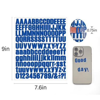Letter Stickers,Mailbox Numbers,0.75 Inch Waterproof Vinyl Alphabet - color: Blue, size: 0.75 Inch