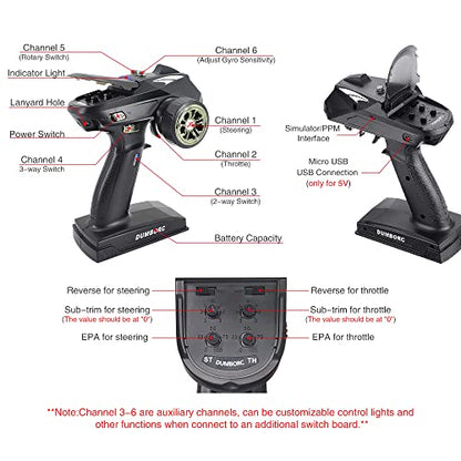 DUMBORC X6 2.4GHz 6CH RC Radio Transmitter and Receiver X6FG(Built-in Gyro)