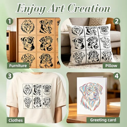 Dog Animal Stencils for Crafts Reusable 9Pcs Stencils(5.9X7.8 Inch) - color: Dog