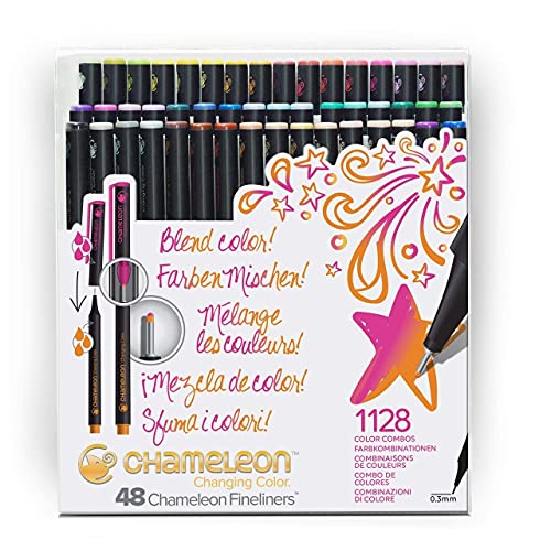 Chameleon, Fineliner Pens, Coloring/Drawing Markers - Brilliant Colors, Set of 48