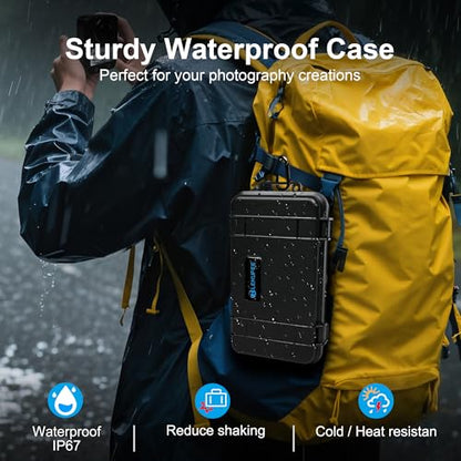Lekufee Travel Waterproof Hard Case for DJI Osmo 360, Battery, and other Accessories(Case & Bag Only)