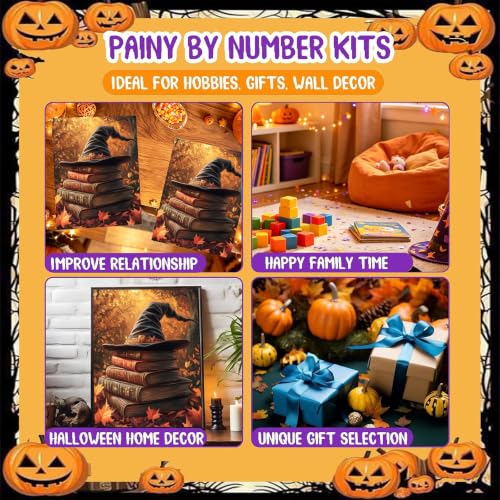Witch's Hat Paint by Numbers for Adults - Paint by Number Books on Canvas - color: MT22177
