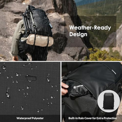 TARION Extra Large Camera Backpack 35L Expandable Rolltop XProber Black - style: Xprober Backpack