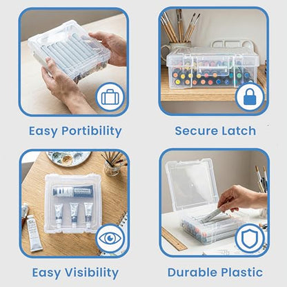 ArtBin 6953AB ClearView 6" x 6" Box Art & Craft Organizer, [1] Plastic Storage Case, Clear - size: 6" x 6" cm