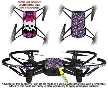 Skin Decal Wrap 2 Pack Compatible with DJI Ryze Tello Pink Diamond Skull Drone NOT Included