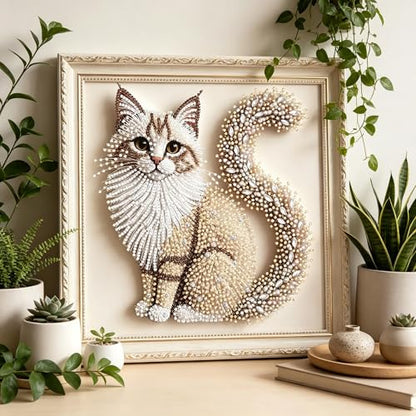 5D Cat Special Shape Diamond Art Kits for Adults,DIY Diamond Painting Kits - color: YP031