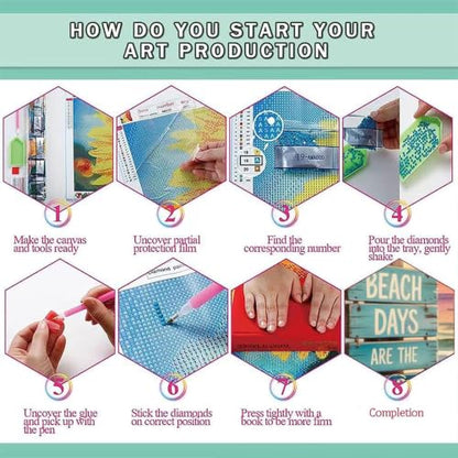 Beach Diamond Painting Kits for Adults - Sunset Diamond Art Kits for Adults - color: G9744