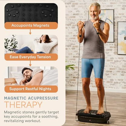 Lifepro HexaPlate Lite Compact Vibration Plate with Magnetic Acupoints - color: Black