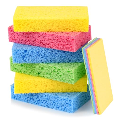 Temede Cellulose Sponges, Heavy Duty Kitchen Sponges, Non-Scratch, 6 Pack - size: 6 Count (Pack of 1)