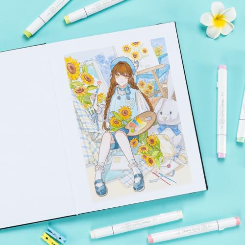 Ohuhu 8.5"x11" Double-Sided Bleedproof Marker Pad Art Sketchbook 60 Sheets - size: 8.5" x 11"