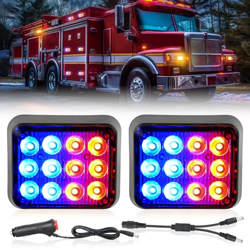 Nilight 12LED Magnetic Wireless Trailer Lights 2PCS Red and Blue - color: 12LED Blue Red