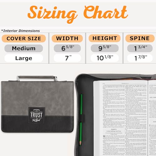Christian Art Gifts Faux Leather Bible Cover for Men: Trust in the Lord - size: Large