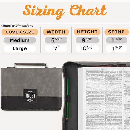 Christian Art Gifts Faux Leather Bible Cover for Men: Trust in the Lord - size: Large