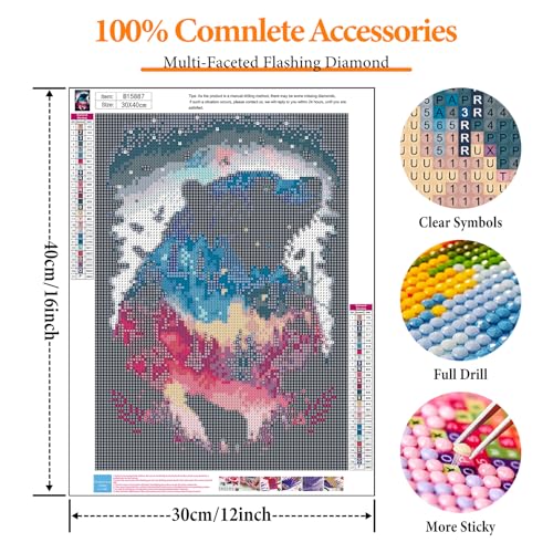 Diamond Art Kits for Adults, Bear DIY 5D Diamond Painting for Beginners - color: BLKJDP13