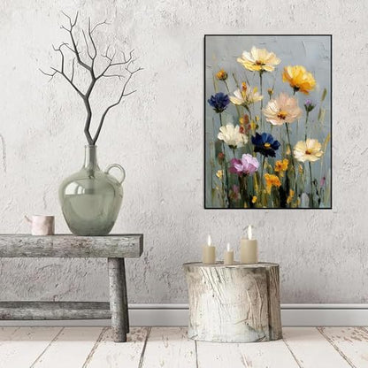 2 Pack Flowers Paint by Numbers Kit for Adults Beginner (Without Frame) - color: YH03844
