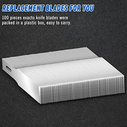 DIYSELF 100 Pack Hobby Knife Blades #18, Carbon Steel Chisel Blades - style: #18
