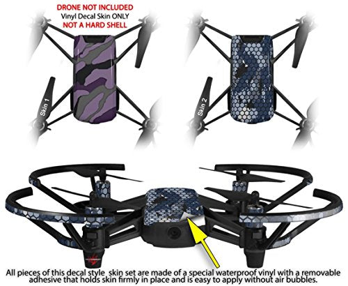Skin Decal Wrap 2 Pack Compatible with DJI Ryze Tello Camouflage Purple Drone NOT Included