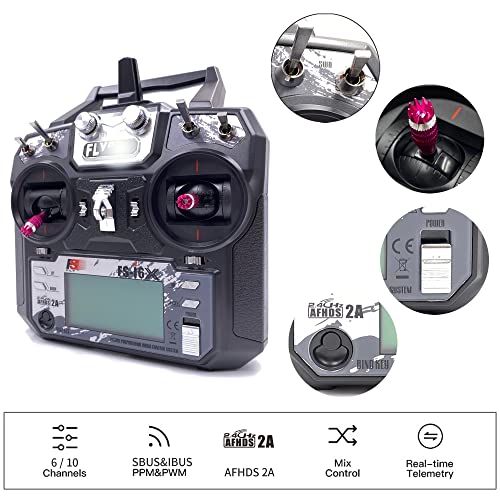 DTXMX Flysky FS-i6X 6-10CH RC Transmitter and FS-iA6B Receiver 6CH 2.4GHz