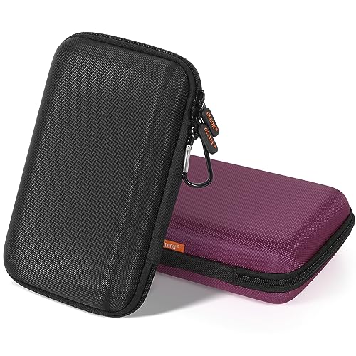 Shockproof Hard Shell Carrying Case, Large Capacity Storage Pouch Bag - color: Z Black and Deep Purple