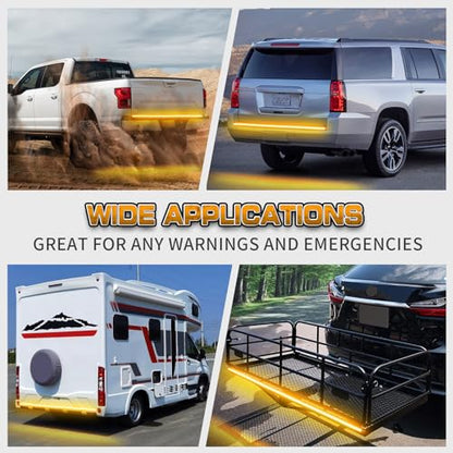 XRIDONSEN 48 inch 288 LED Tailgate Strobe Lights Amber Emergency Lights - color: Amber