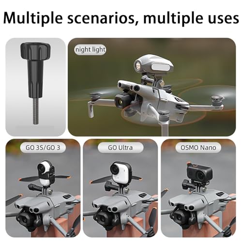 Action Camera Mount Adapter for DJI Mini 5 Pro, Drone Top Bracket with Night Led Light, Comapatible with DJI Osmo Nano/Insta360 Go Ultra/Go 3S/Go 3 (Camera Mount) - color: Camera mount