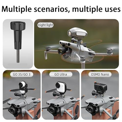 Action Camera Mount Adapter for DJI Mini 5 Pro, Drone Top Bracket with Night Led Light, Comapatible with DJI Osmo Nano/Insta360 Go Ultra/Go 3S/Go 3 (Camera Mount) - color: Camera mount