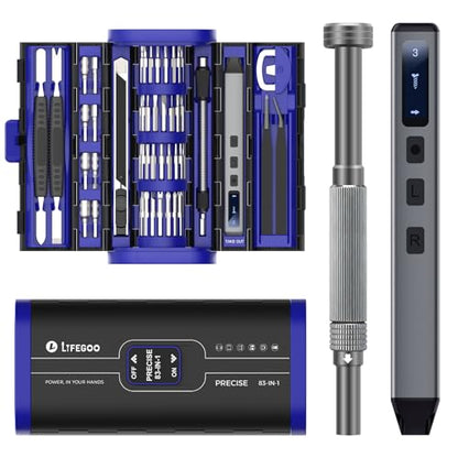 LIFEGOO Electric Screwdriver, 83 in 1 Precision Electric Screwdriver Set - color: Blue, size: 83 in 1