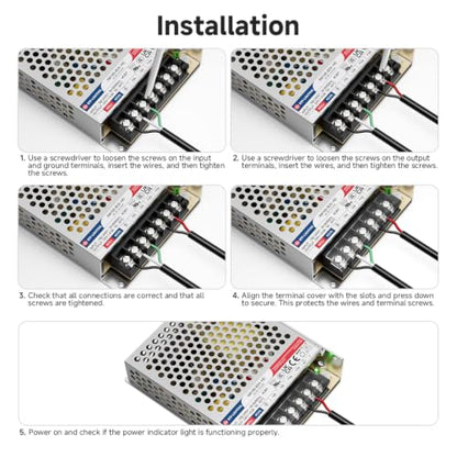 BTF-LIGHTING Power Supply DC24V 100W UL Recognized Component for LED Strip - size: 24V100W